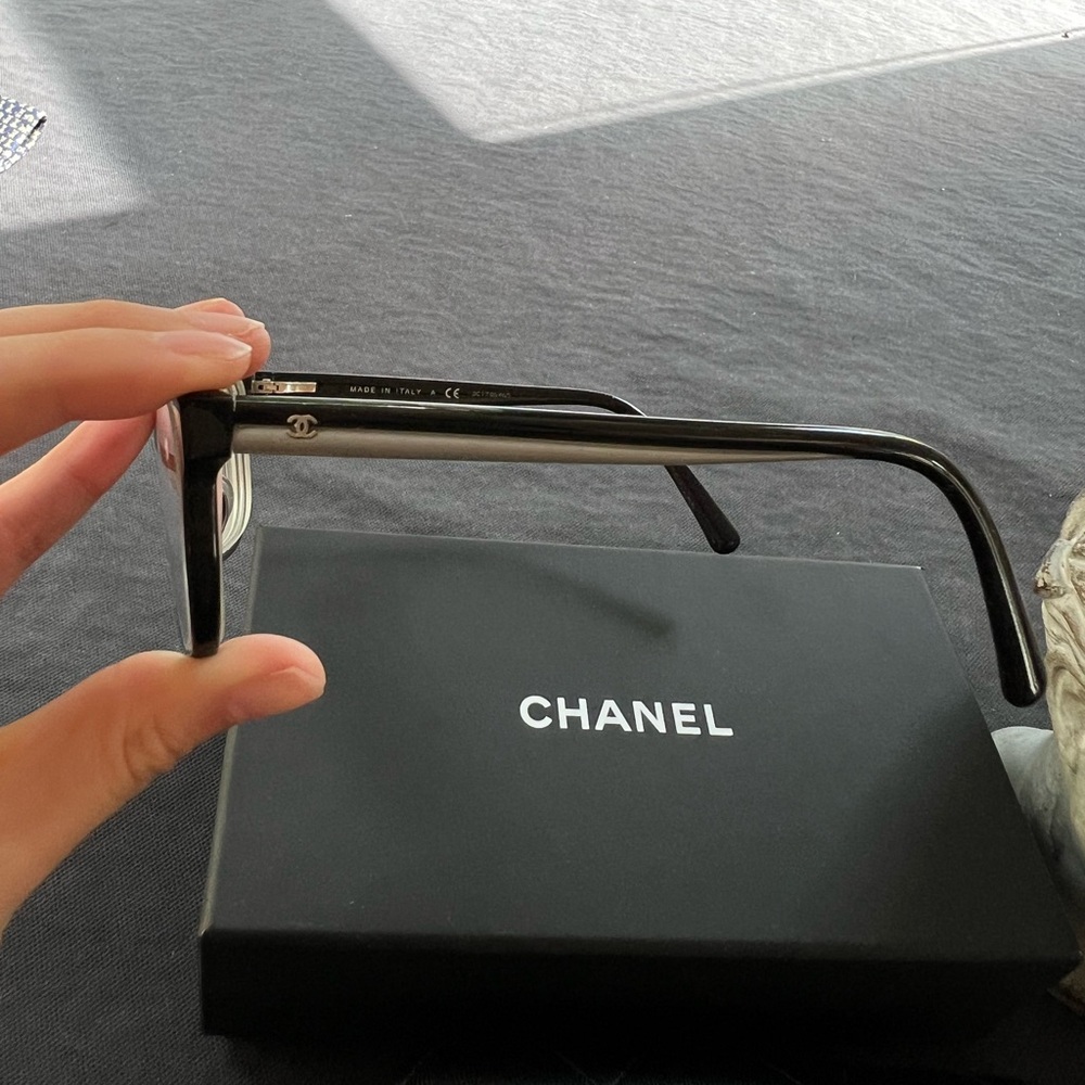 Chanel Women's Glasses Italy with Case Box EUC Grey Black Logo Acetate 54-17 140 - Picture 12 of 16